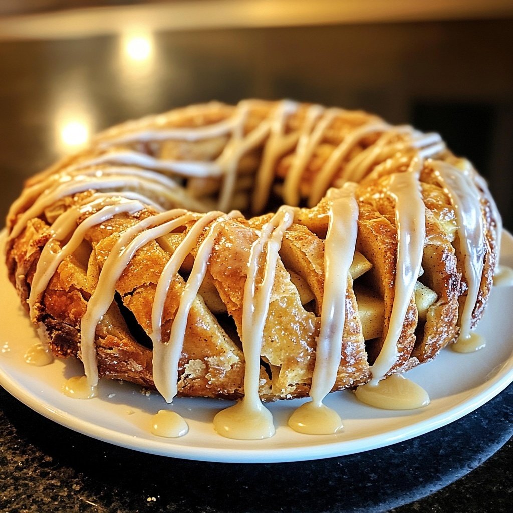 Cozy Apple Kringle with Vanilla Glaze