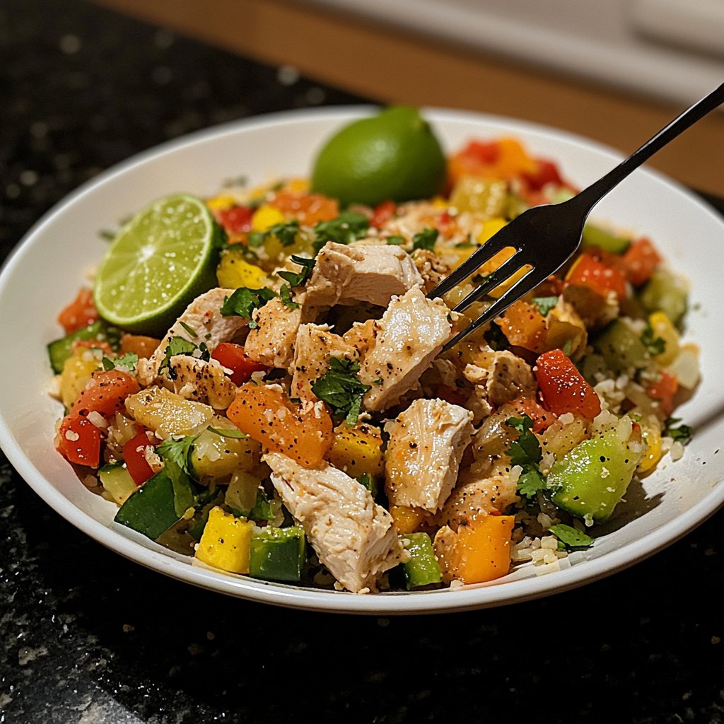 Light Chicken Burrito Bowl Lunch