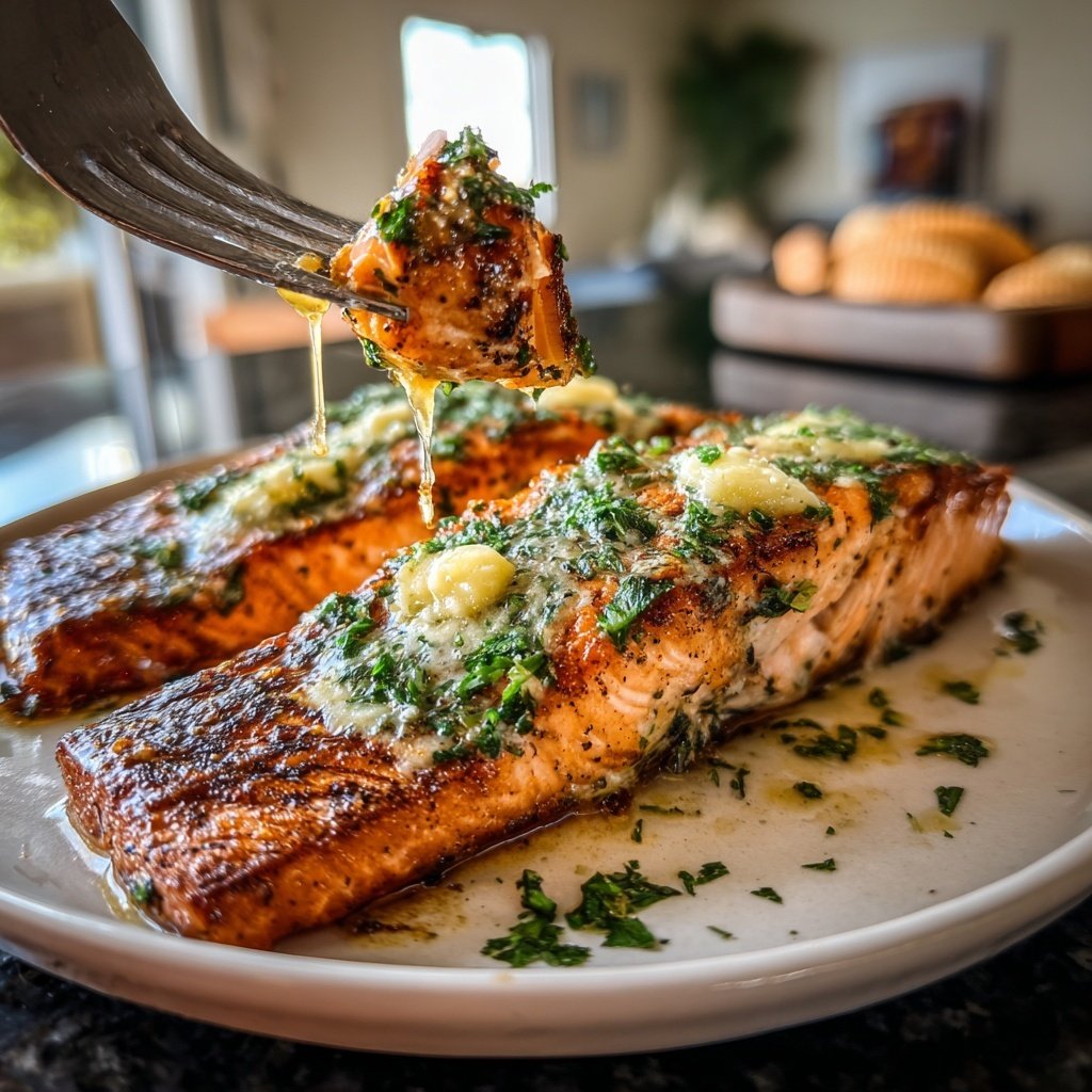 Air Fryer Salmon With Garlic Butter