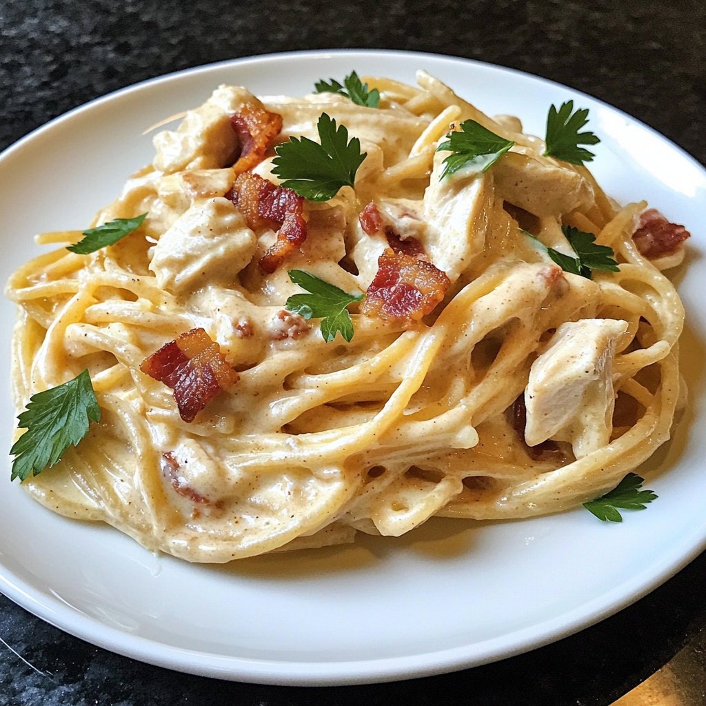 Creamy Chicken Bacon Ranch Pasta