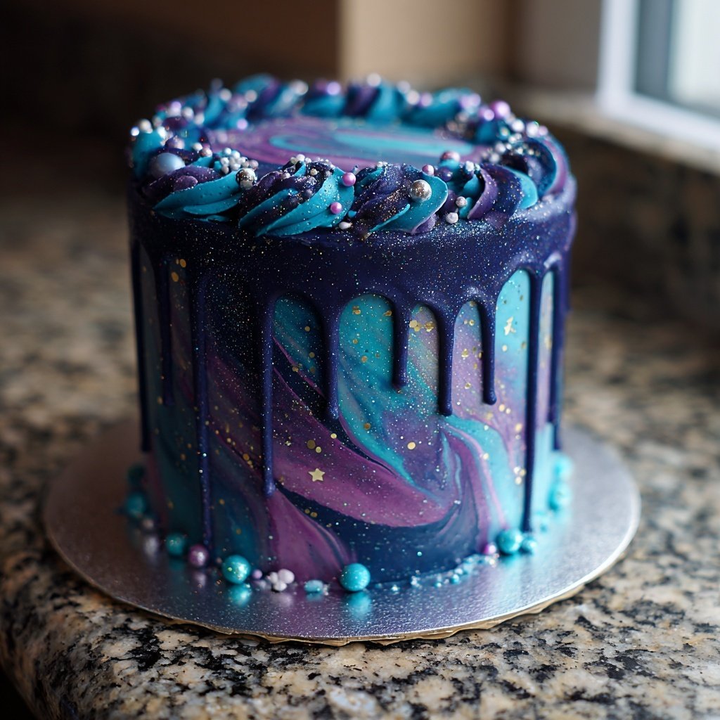 Galaxy Themed Pisces Cake