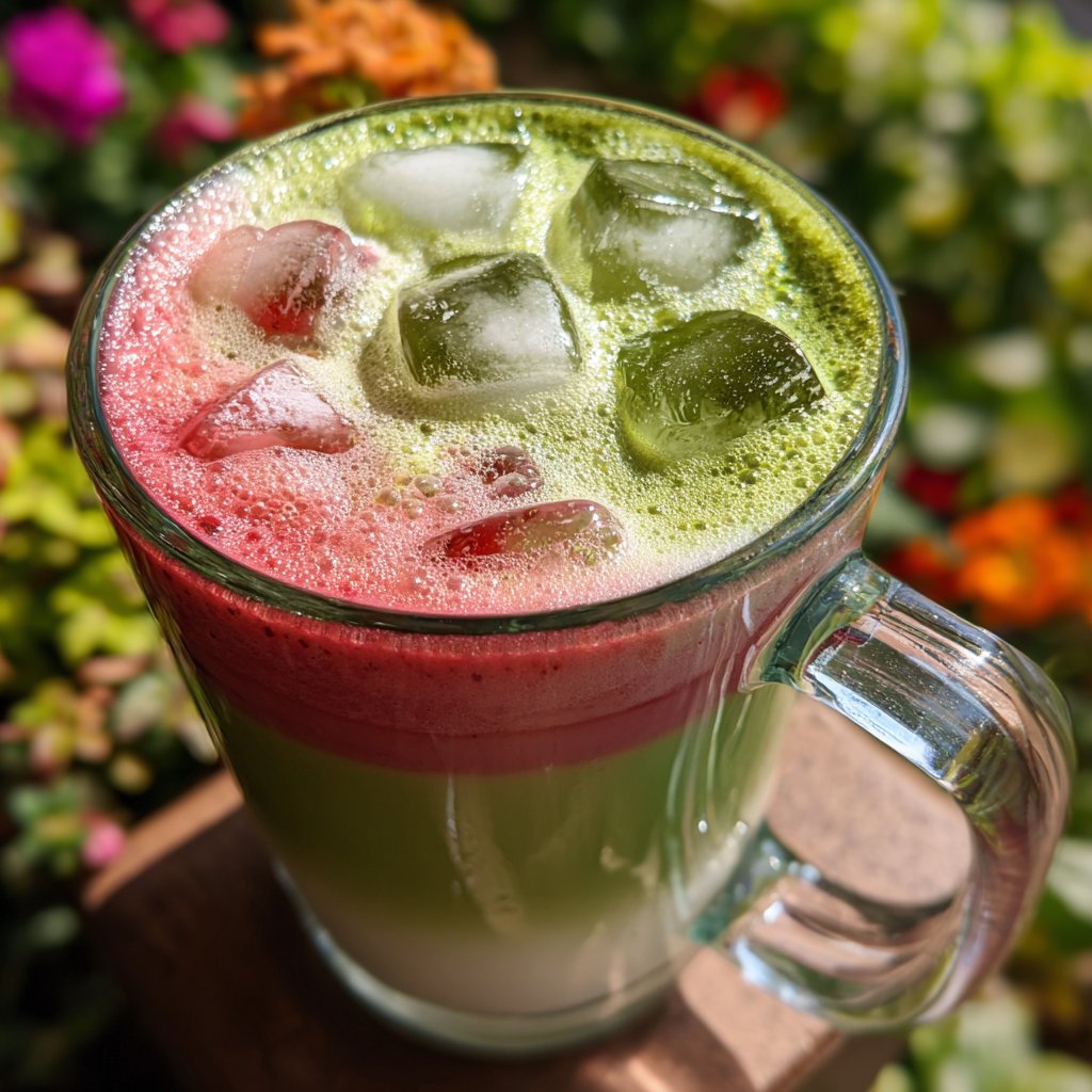 Iced Strawberry Matcha Latte Recipe